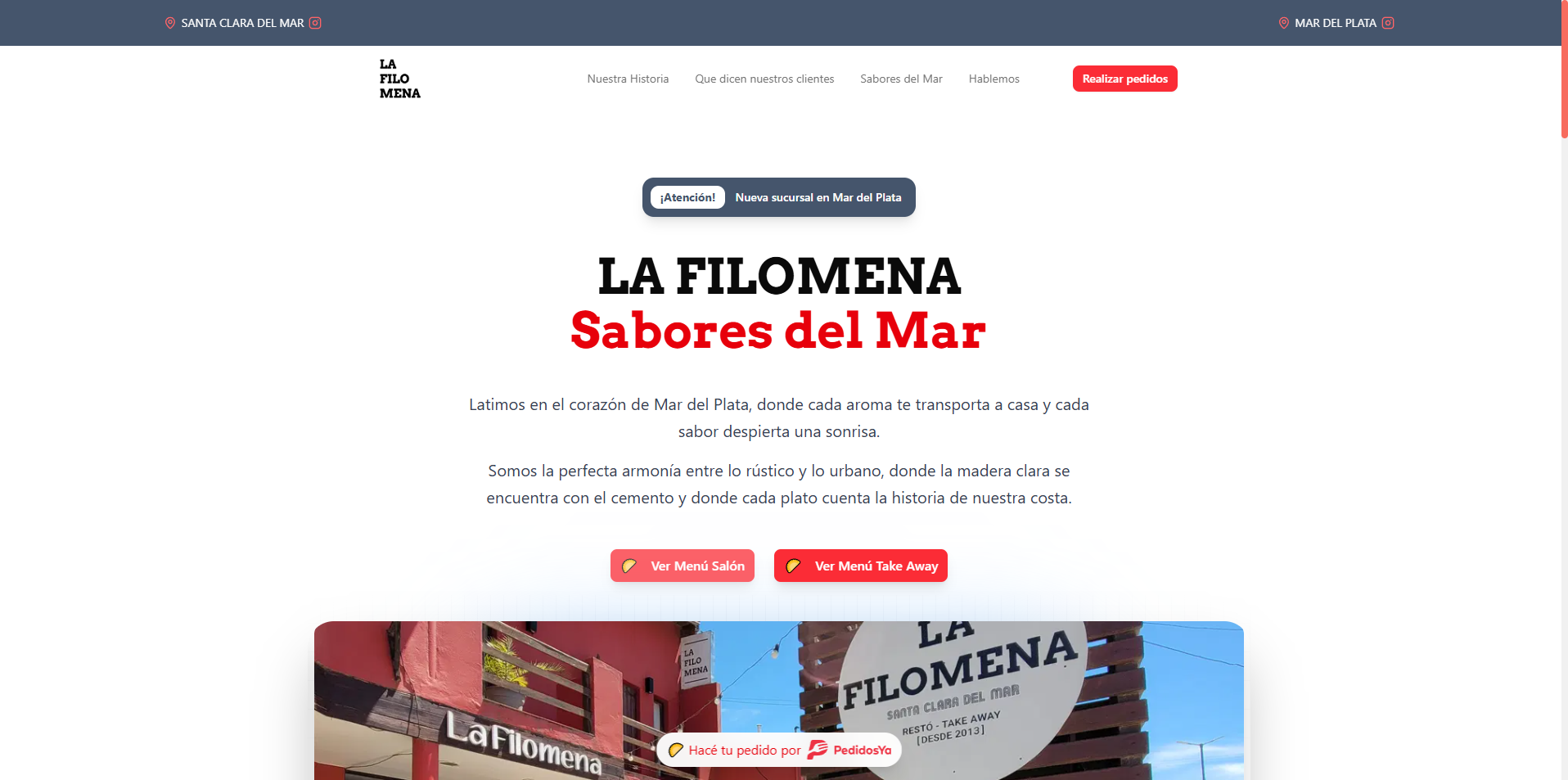 La Filomena Resto - Restaurante boutique con reservas integradas y menú dinámico. | Makebly Portfolio